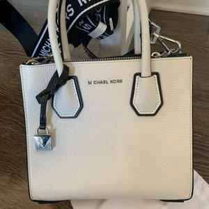 michael kors white purse logo strap